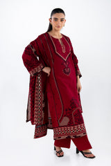 UAE-3PC Lawn Embroidered Suit IUSTKSD-2150