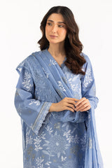 UAE-3PC Lawn Embroidered Suit IUSTKSD-2254