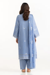 UAE-3PC Lawn Embroidered Suit IUSTKSD-2254
