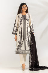 UAE-3PC Lawn Embroidered Suit IUSTKSD-2272