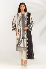UAE-3PC Lawn Embroidered Suit IUSTKSD-2272
