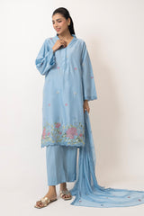 UAE- 3PC Lawn Embroidered Suit