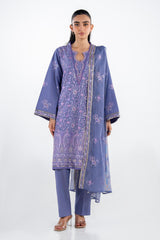 UAE-3PC Lawn Embroidered Suit IUSTKSD-2330