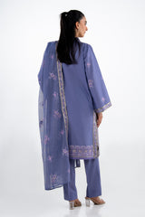 UAE-3PC Lawn Embroidered Suit IUSTKSD-2330