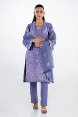 UAE-3PC Lawn Embroidered Suit IUSTKSD-2330