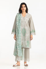 UAE- 3PC Lawn Embroidered Suit