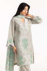 UAE- 3PC Lawn Embroidered Suit