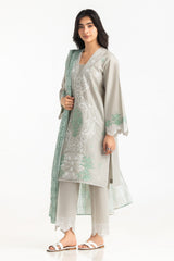 UAE- 3PC Lawn Embroidered Suit