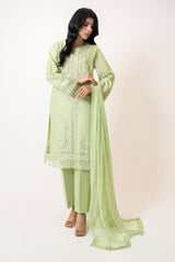 UAE- 3PC Lawn Embroidered Suit