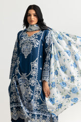 UAE- 3PC Lawn Embroidered Suit