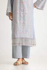UAE-3PC Lawn Embroidered Suit With Chiffon Embroidered Dupatta