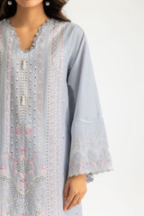 UAE-3PC Lawn Embroidered Suit With Chiffon Embroidered Dupatta