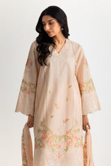 UAE-3PC Lawn Embroidered Suit With Chiffon Embroidered Dupatta