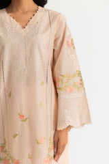 UAE-3PC Lawn Embroidered Suit With Chiffon Embroidered Dupatta