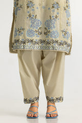 UAE- 3PC Lawn Embroidered Suit With Chiffon Embroidered Dupatta