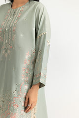 UAE-3PC Lawn Embroidered Suit With Chiffon Printed Dupatta