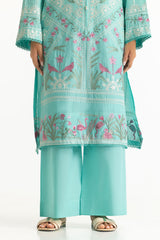 UAE-3PC Lawn Embroidered Suit With Chiffon Printed Dupatta
