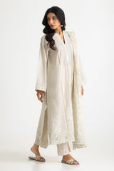 UAE-3PC Lawn Embroidered Suit With Lacquer Printed Chiffon Dupatta