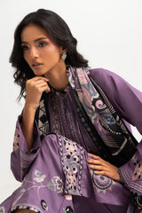 UAE-3PC Lawn Embroidered Suit With Printed Dupatta