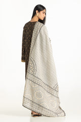 UAE- 3PC Lawn Gold Printed Suit With Embroidered