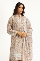 UAE-3PC Lawn Lacquer Printed Suit IUSTKSD-2011