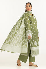 UAE-3PC Lawn Lacquer Printed Suit IUSTKSD-2173