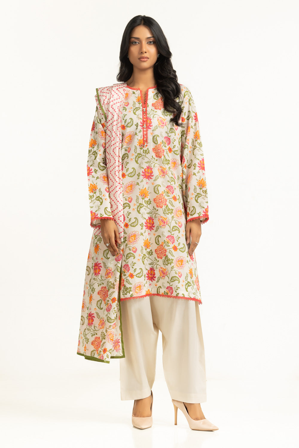 UAE-3PC Lawn Printed Suit IUSTKSD-2019