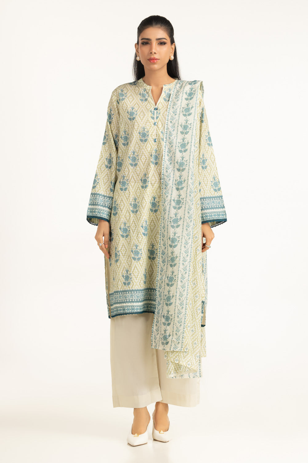 UAE-3PC Lawn Printed Suit IUSTKSD-2020