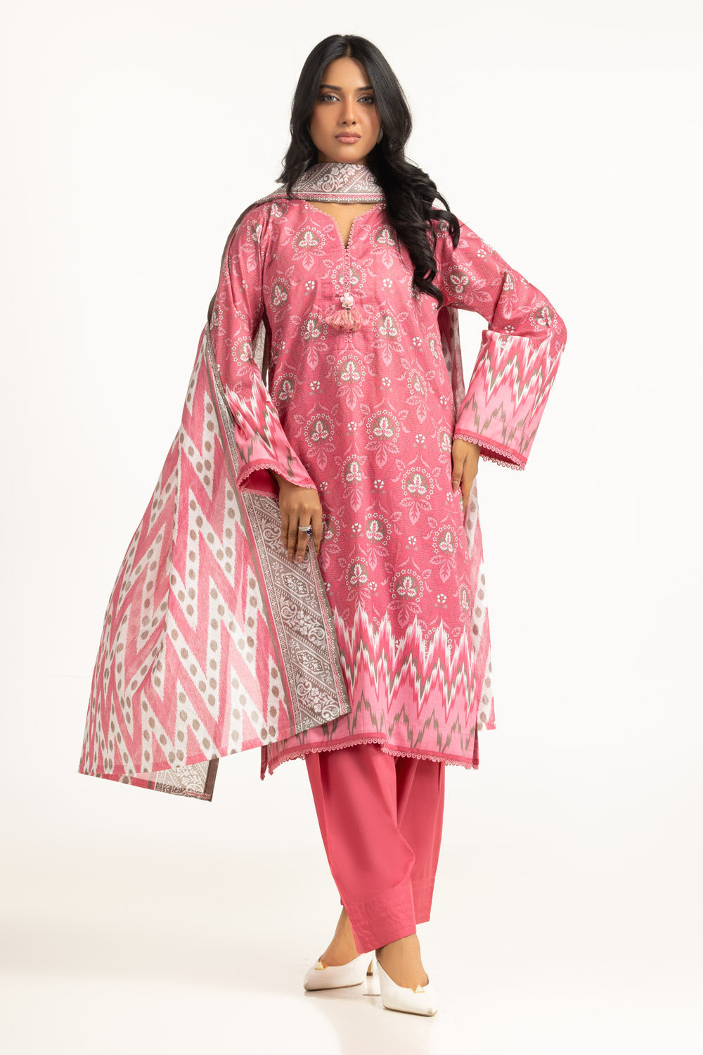 UAE-3PC Lawn Printed Suit IUSTKSD-2021