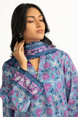 UAE-3PC Lawn Printed Suit IUSTKSD-2023