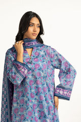 UAE-3PC Lawn Printed Suit IUSTKSD-2023
