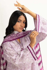 UAE-3PC Lawn Printed Suit IUSTKSD-2024