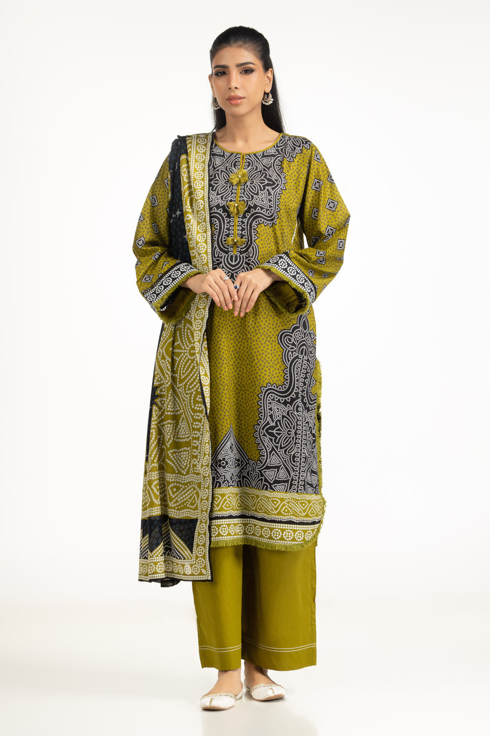 UAE-3PC Lawn Printed Suit IUSTKSD-2039