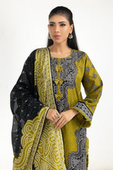 UAE-3PC Lawn Printed Suit IUSTKSD-2039