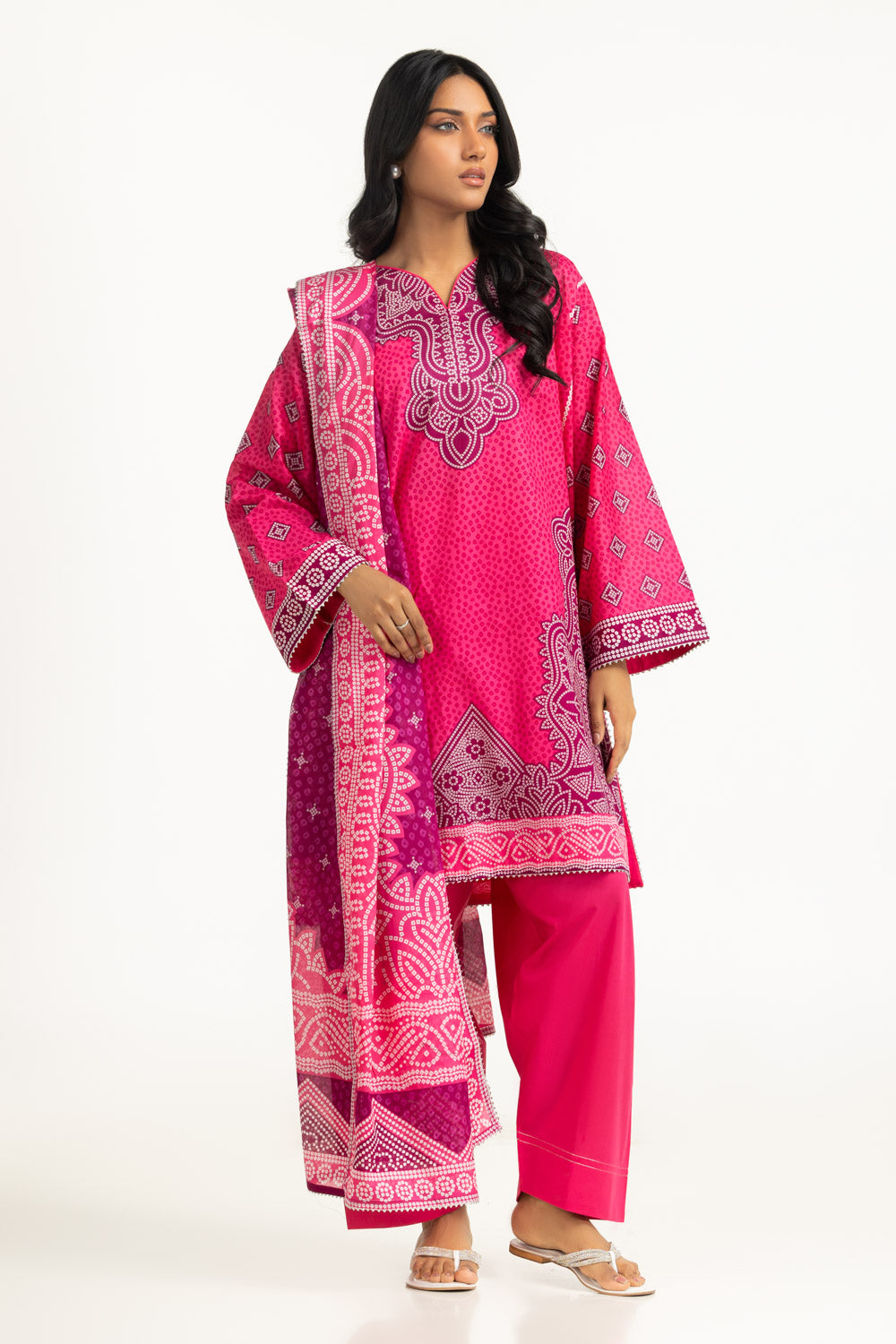 UAE-3PC Lawn Printed Suit IUSTKSD-2049
