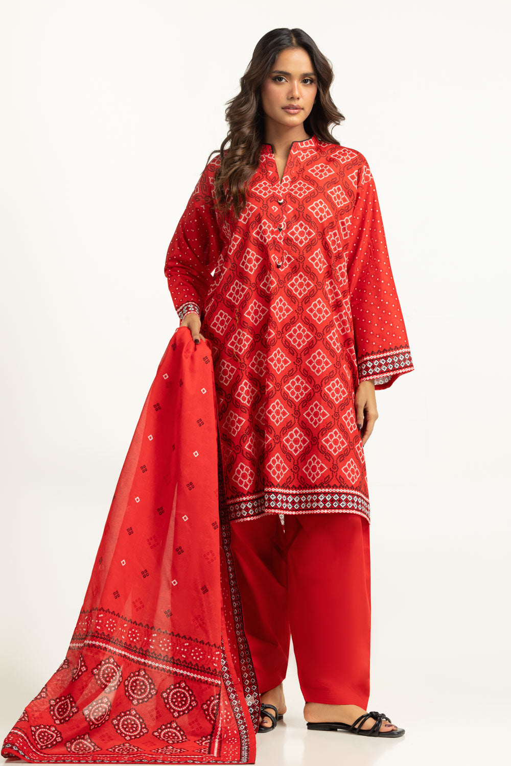 UAE-3PC Lawn Printed Suit IUSTKSD-2077