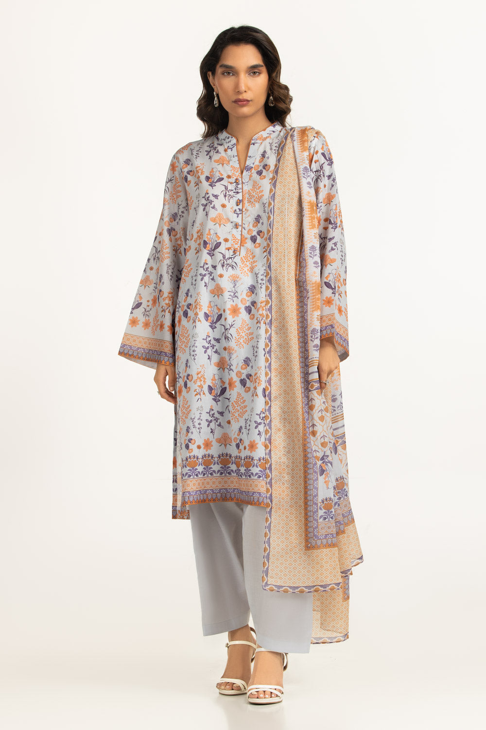 UAE-3PC Lawn Printed Suit IUSTKSD-2091
