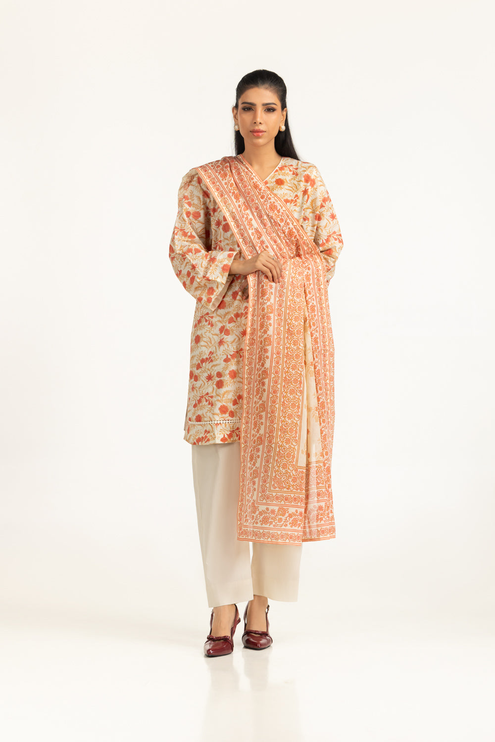 UAE-3PC Lawn Printed Suit IUSTKSD-2095