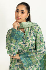 UAE-3PC Lawn Printed Suit IUSTKSD-2105
