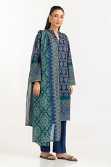 UAE-3PC Lawn Printed Suit IUSTKSD-2120