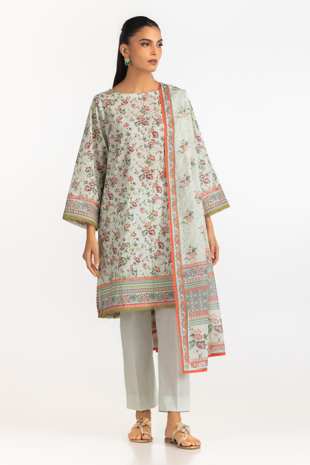 UAE-3PC Lawn Printed Suit IUSTKSD-2159