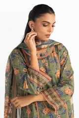 UAE-3PC Lawn Printed Suit IUSTKSD-2201