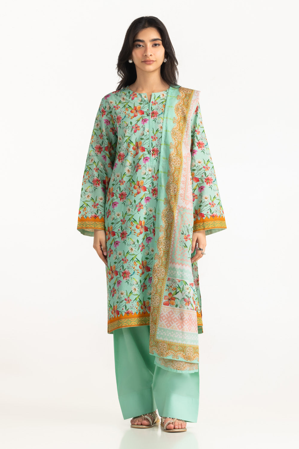 UAE- 3PC Lawn Printed Suit