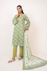 UAE- 3PC Lawn Printed Suit