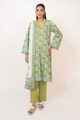UAE- 3PC Lawn Printed Suit