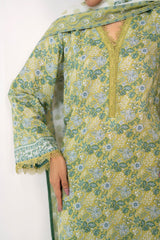 UAE- 3PC Lawn Printed Suit