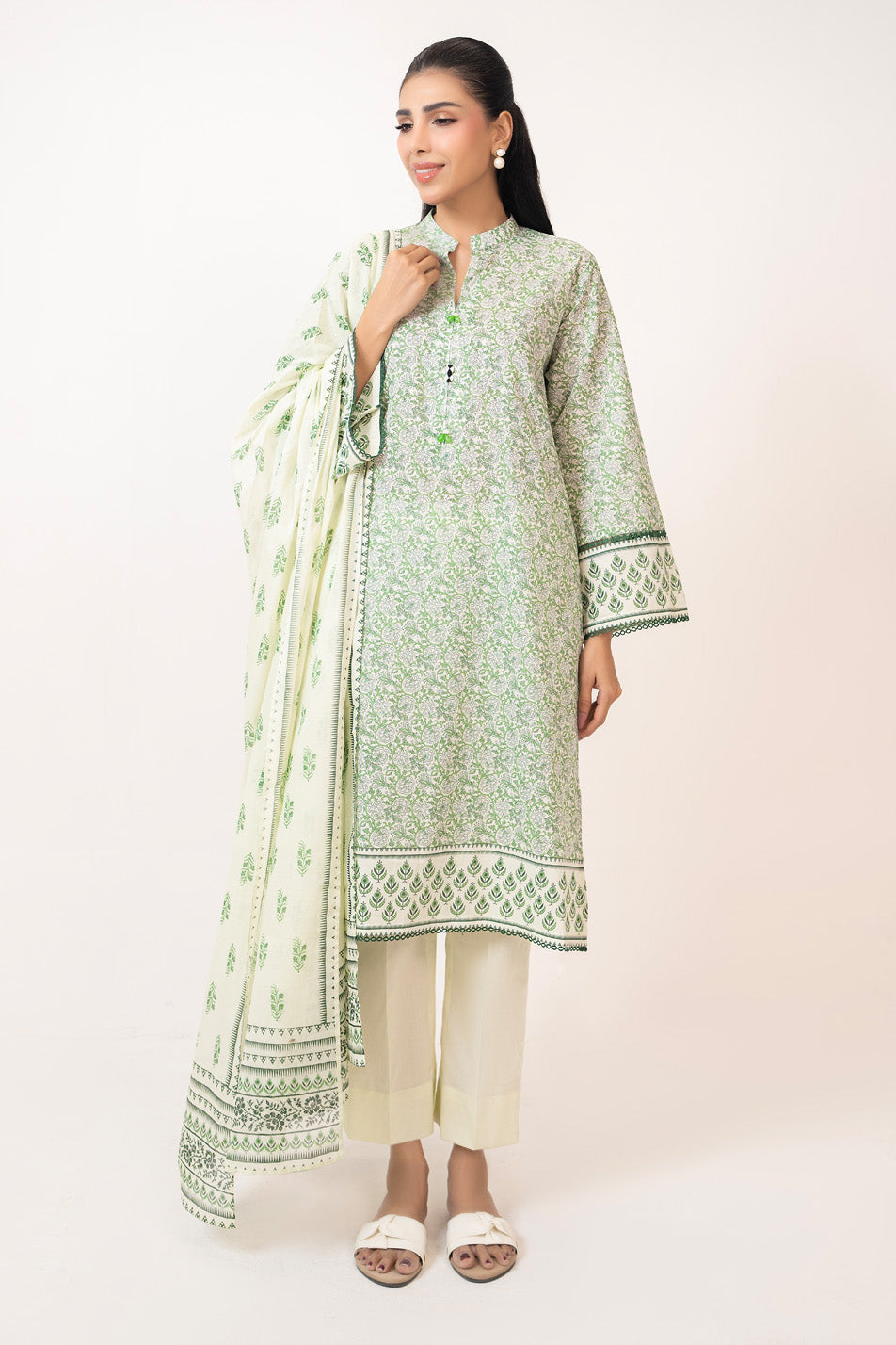 UAE- 3PC Lawn Printed Suit