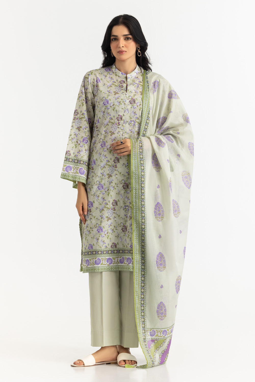 UAE-3PC Lawn Printed Suit