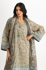 UAE- 3PC Lawn Printed Suit