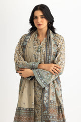 UAE- 3PC Lawn Printed Suit